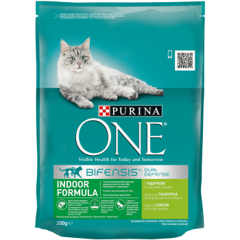 Purina ONE Indoor Cat cu Curcan, 200 g imagine
