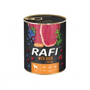 RAFI by Dolina Noteci, Rata, conservă hrană umedă câini, (în aspic), 400g