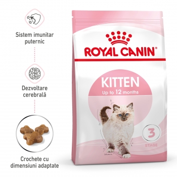 ROYAL CANIN Kitten, hrană uscată pisici junior, 2kg 2kg imagine 2022