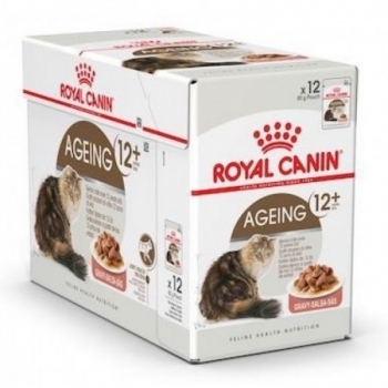 Royal Canin Ageing 12+, bax hrană umedă pisici senior, (în sos), 85g x 12