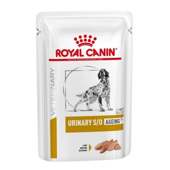 ROYAL CANIN VETERINARY DIET Urinary S/O Ageing 7+, dietă veterinară, plic hrană umedă câini senior, sistem urinar, (în sos), bax, 85g x 12buc (în imagine 2022