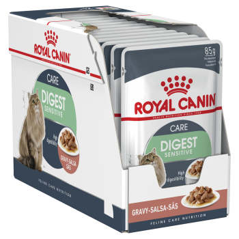 Royal Canin Digest Sensitive Care Adult, bax hrană umedă pisici, confort digestiv, (în sos), 85g x 12 (în imagine 2022
