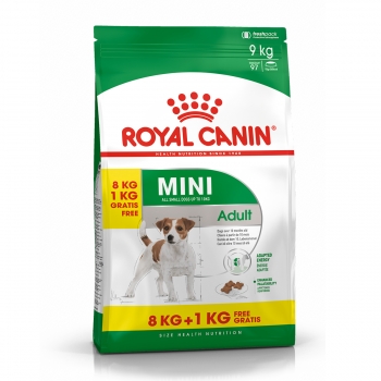 ROYAL CANIN Mini Adult, hrană uscată câini, 8kg+1kg GRATUIT 8kg+1kg