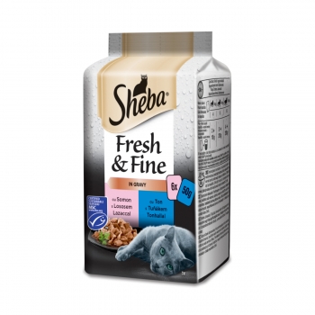 SHEBA Fresh&Fine, Selecții de Pasăre, 2 arome, pachet mixt, plic hrană umedă pisici, (în sos), 50g x 6 pentruanimale.ro imagine 2022