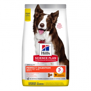 HILL’S SP Perfect Digestion Medium Adult, Pui cu Orez Brun, hrană uscată câini, sensibilități digestive, 14kg Hill's Science Plan imagine 2022