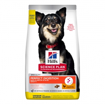 HILL’S SP Perfect Digestion Small&Mini Adult, Pui cu Orez Brun, hrană uscată câini, sensibilități digestive, 6kg