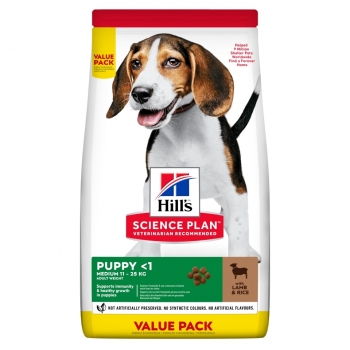Hill’s SP Canine Puppy Medium Lamb&Rice, Value Pack, 18 Kg câini