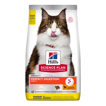 HILL’S SP Perfect Digestion Adult, Pui cu Orez Brun, hrană uscată pisici, sensibilități digestive, 7kg 7kg imagine 2022