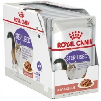 Royal Canin Sterilised Adult, bax hrană umedă pisici sterilizate, (în sos), 85g x 12