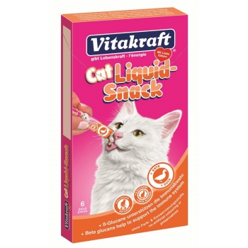 Snack Vitakraft Cat Liquid Rata si Beta Glucan, 6×15 g 6x15