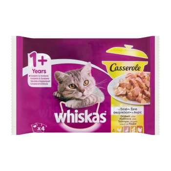 Whiskas Multipack Casserole Selectii Pasare, 4×85 g 4x85