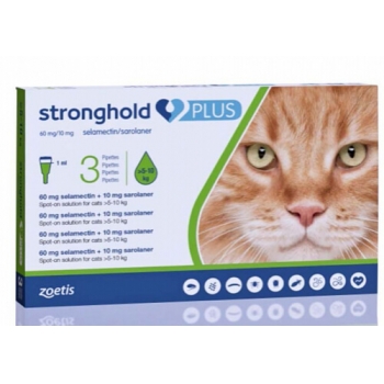 Stronghold Plus Pisica 60 mg, 5-10 kg, 1 ml, 3 pipete pentruanimale.ro imagine 2022